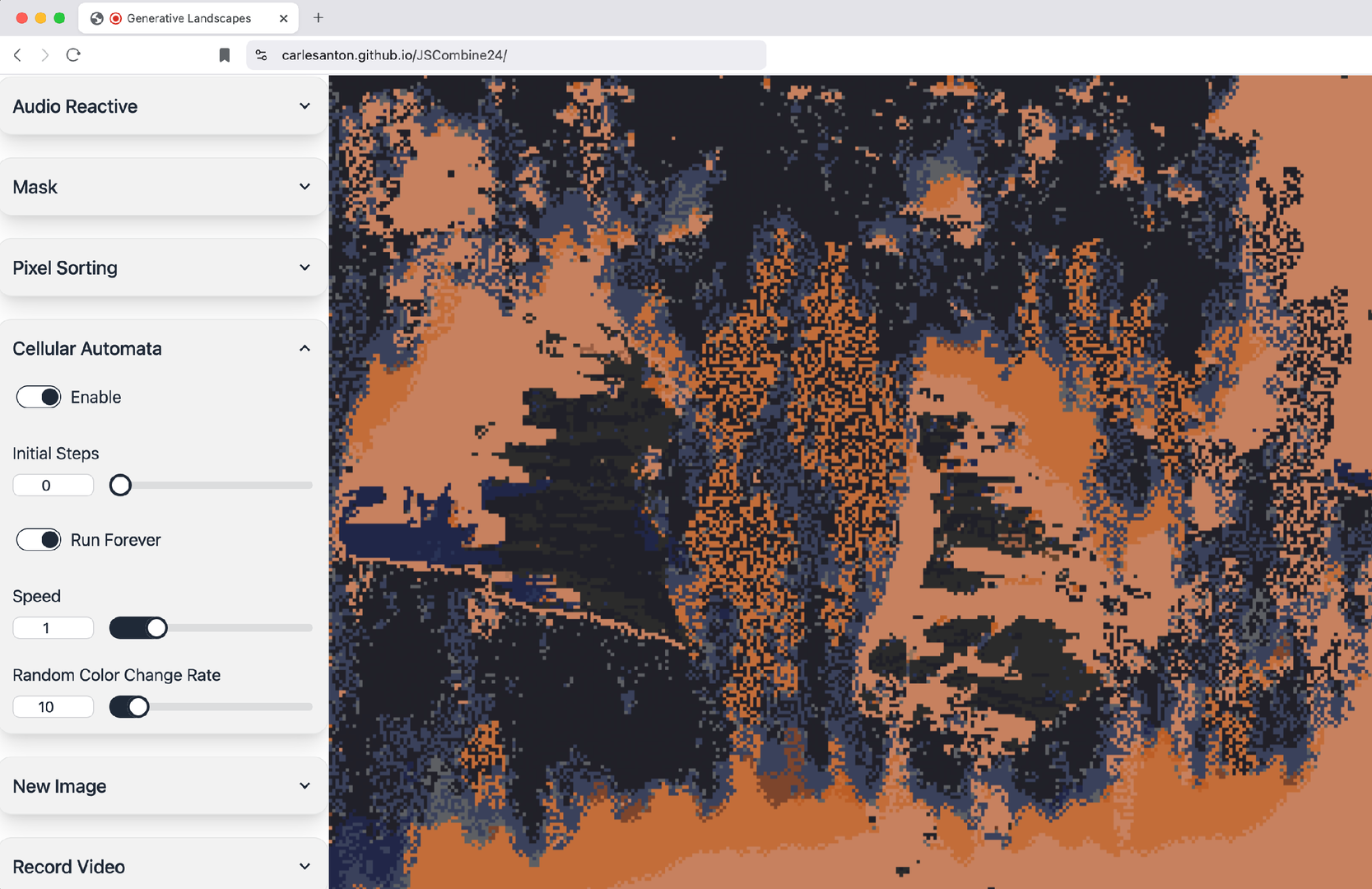 Browser project interface